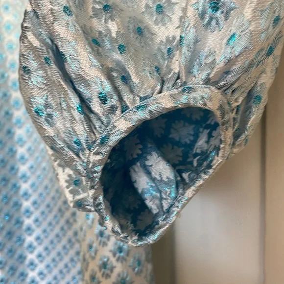 Hill House Snowflake Blue Jacquard Mini Dress Araminta size small - Picture 4 of 6